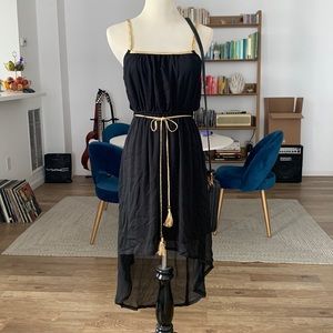 Aritzia Cleopatra dress black with gold S